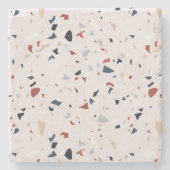 Modern Abstract Italiaans Terrazzo Naadloos Patroo Stenen Onderzetter (Voorkant)