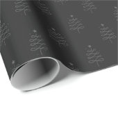 Modern Abstract kerstboom Black Holiday Gift Cadeaupapier (Rol Hoek)