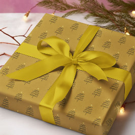 Modern Abstract Kerstboom Goud Vakantie Gift Cadeaupapier