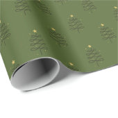 Modern Abstract kerstboom groen vakantie cadeau Cadeaupapier (Rol Hoek)