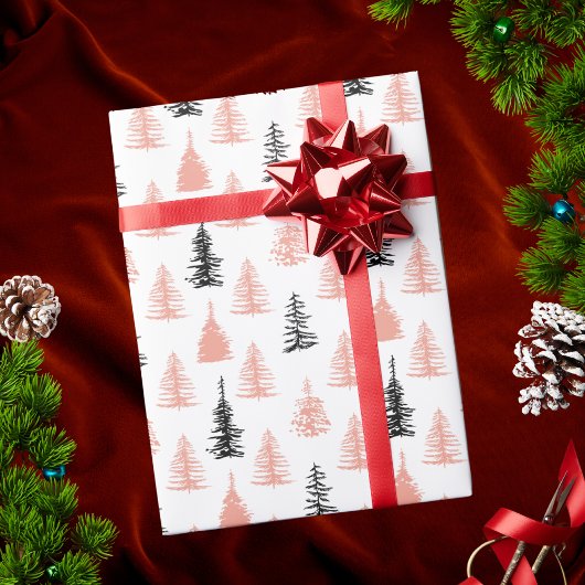 Modern Abstract kerstboompatroon Cadeaupapier