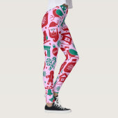 Modern Abstract kerstpatroon Leggings (Rechts)