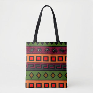 Modern abstract kleurrijk Afrikaans patroon Tote Bag