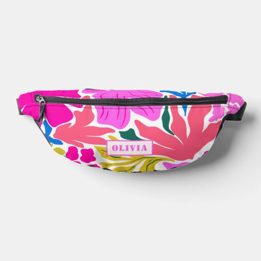 Modern Abstract kleurrijk bloemmotief Heuptasje (Liggend)