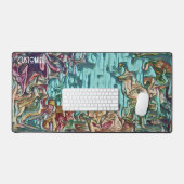 Modern Abstract Kleurrijk Gepersonaliseerd Bureaumat (Keyboard & Muis)