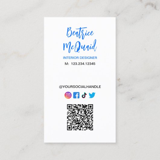 Modern Abstract kleurrijk interieurontwerp Visitekaartje (Achterkant)