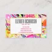 Modern Abstract Kleurrijk Neon Bold Levendig Visitekaartje (Achterkant)