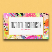 Modern Abstract Kleurrijk Neon Bold Levendig Visitekaartje