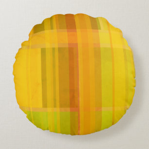 Modern Abstract   Kleurrijke Citrus kleuren Rond Kussen