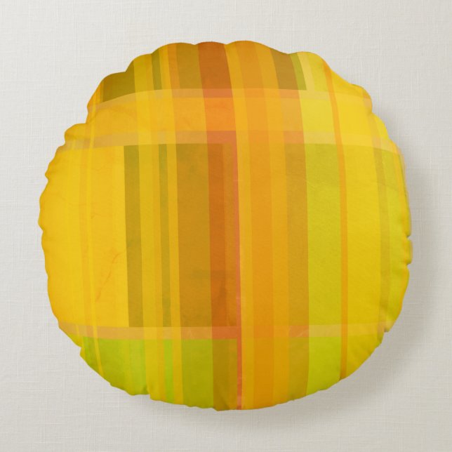 Modern Abstract | Kleurrijke Citrus kleuren Rond Kussen (Voorkant)