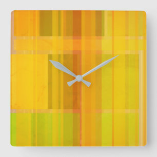 Modern Abstract   Kleurrijke Citrus kleuren Vierkante Klok