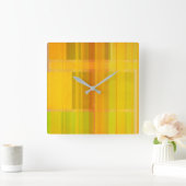 Modern Abstract | Kleurrijke Citrus kleuren Vierkante Klok (Huis)