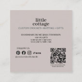 Modern Abstract Knitting Crochet Yarn Handmade Vierkante Visitekaartje (Achterkant)
