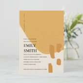 MODERN ABSTRACT KRAFT ORANJE BABY SHOWER INVITE BEDANKKAART (Staand voorkant)