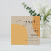 MODERN ABSTRACT KRAFT ORANJE BEWAREN DE DATUM KAAR BEDANKKAART (Staand voorkant)