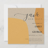 MODERN ABSTRACT KRAFT ORANJE BEWAREN DE DATUM KAAR BEDANKKAART (Voorkant)