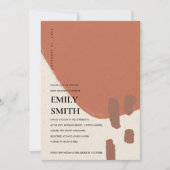 MODERN ABSTRACT KRAFT RUST RED BABY SHOWER INVITE BEDANKKAART (Voorkant)