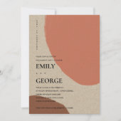MODERN ABSTRACT KRAFT TERRACOTTA VERLOVING INVITE BEDANKKAART (Voorkant)