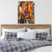 Modern Abstract kubistisch schilderij - Canvas Rep (Insitu (Slaapkamer))