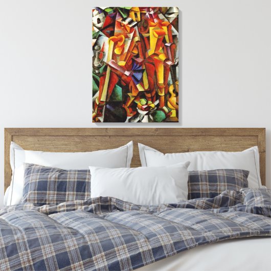 Modern Abstract kubistisch schilderij - Canvas Rep (Insitu (Slaapkamer))