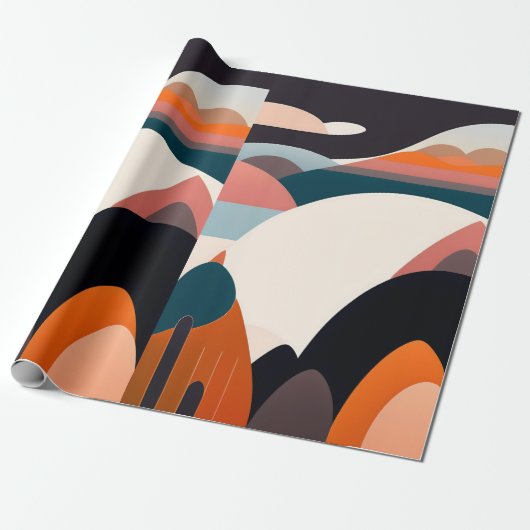 Modern Abstract kunst inpakpapier (Uitgerold)