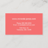 Modern Abstract Kunstcanvas - Koraal, Buff en Wit Visitekaartje (Achterkant)