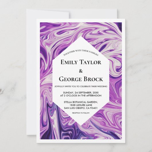 Modern Abstract kunstgalaxy Script Stylish Wedding Kaart (Voorkant)