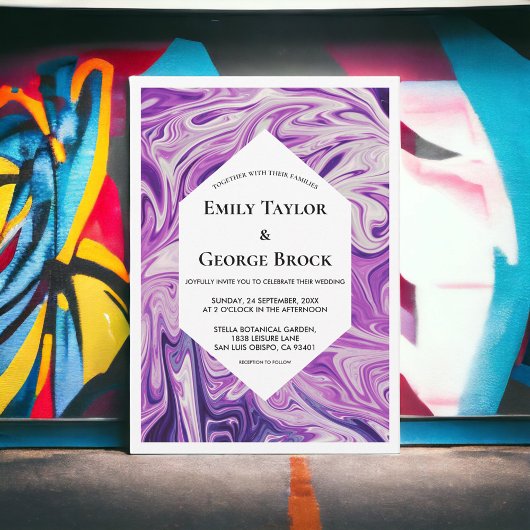 Modern Abstract kunstgalaxy Script Stylish Wedding Kaart