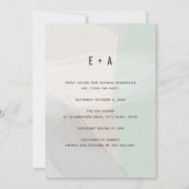 Modern Abstract kunstgeborsteld Mint Green Wedding Kaart (Voorkant)