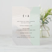 Modern Abstract kunstgeborsteld Mint Green Wedding Kaart (Staand voorkant)