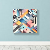 modern abstract kunstpatroon canvas afdruk (Insitu (Houten vloer))