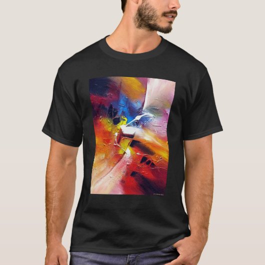  modern Abstract kunstschilder zwart T-shirt (Voorkant)