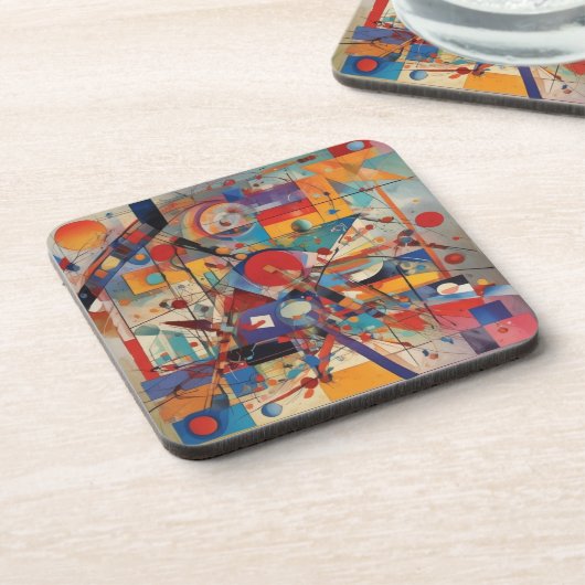 Modern Abstract kunstwerk Bier Onderzetter (Linkerzijde)