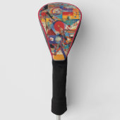 Modern Abstract kunstwerk Golfheadcover (Voorkant)