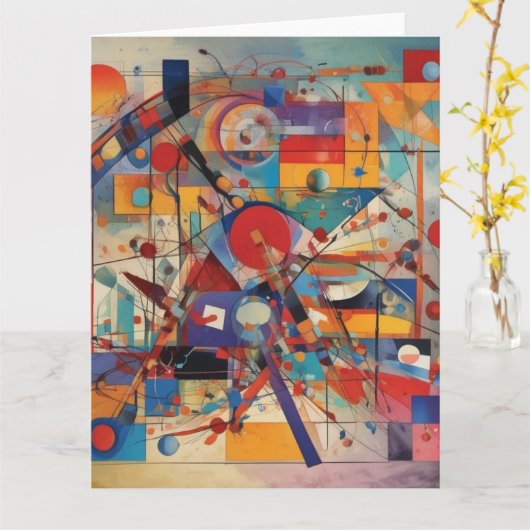 Modern Abstract kunstwerk Kaart (Gele Bloem)