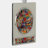 Modern Abstract kunstwerk Verzilverd Banner Ornament (Rechts)