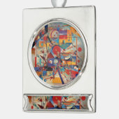 Modern Abstract kunstwerk Verzilverd Banner Ornament (Links)