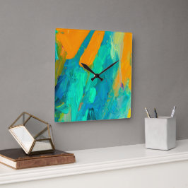 Modern Abstract kunstwerk Vierkante Klok