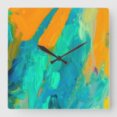 Modern Abstract kunstwerk Vierkante Klok (Voorkant)