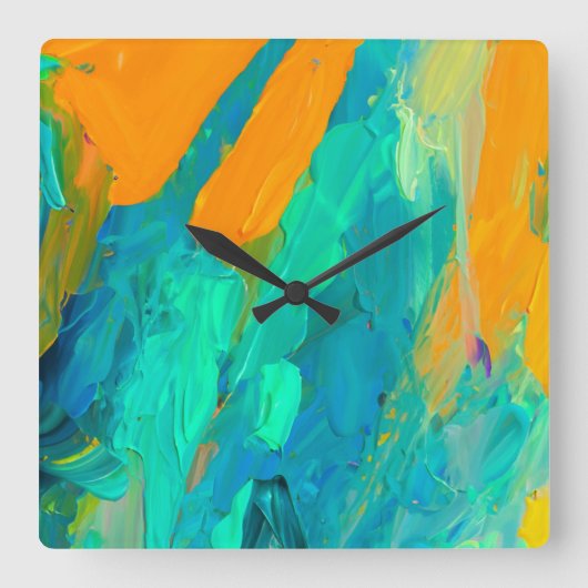 Modern Abstract kunstwerk Vierkante Klok (Voorkant)