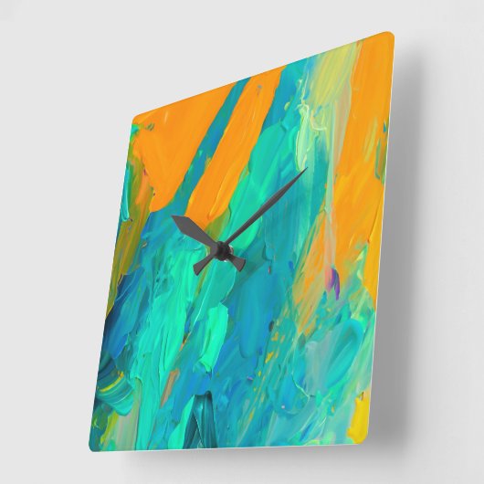 Modern Abstract kunstwerk Vierkante Klok (Hoek)