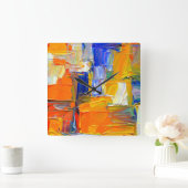 Modern Abstract kunstwerk Vierkante Klok (Huis)