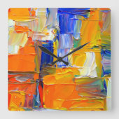 Modern Abstract kunstwerk Vierkante Klok (Voorkant)