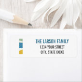 Modern Abstract L Monogram Initiaal Adres Etiket (Insitu)