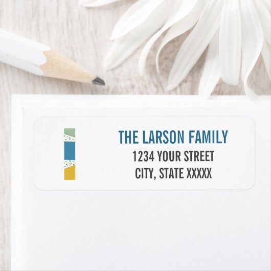 Modern Abstract L Monogram Initiaal Adres Etiket (Insitu)