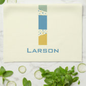 Modern Abstract L-monogram Initiaal Theedoek (Gevouwen)