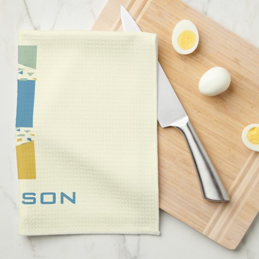 Modern Abstract L-monogram Initiaal Theedoek (Quarter Fold)