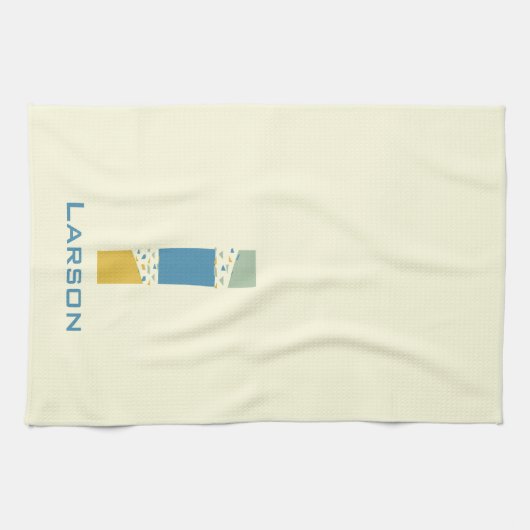 Modern Abstract L-monogram Initiaal Theedoek (Horizontaal)