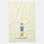 Modern Abstract L-monogram Initiaal Theedoek (Verticaal)