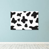 Modern Abstract Land Zwart-wit Koe Vlekken Canvas Afdruk (Insitu (Houten vloer))